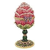 Design Toscano Emailliertes Ei im Faberge-Stil Eine Gartenrose