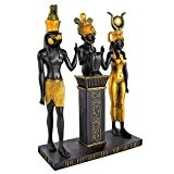 Design Toscano Figur Osiris, Isis und Horus Ägyptische Götter, schwarz, 6,5 x 15 x 23 cm, WU67955