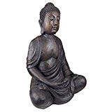 Design Toscano Gartenfigur Meditierender Buddha des großen Tempels: Groß, tan, 48,5 x 68,5 x 101,5 cm, AL1160