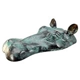 Design Toscano Hippo-Kopf, Wasserspeiende Gartenstatue aus Bronzeguss