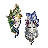 Design Toscano Maske von Venedig, Wandskulptur: Masken Pfau und Schmetterling
