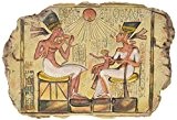 Design Toscano Pharao Echnaton, Nofretete und Töchter, Wandbild (1350 v. Chr.)