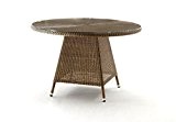 Destiny Tisch Sevilla Gartentisch 120 cm Rund Polyrattan Loom Optik Esstisch Geflechttisch