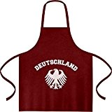 Deutschland Adler Weiss Cooles Fan Motiv Kochschürze, Grillschürze, Latzschürze One Size Bordeaux