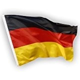 Deutschland Flagge, EM / WM Fahne aus Stoff mit doppelt umsäumten Fahnenrand, 2 Messing-Ösen zum Hissen, für Fahnenmast (ohne Stab), ...