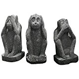 Die 3 Affen: 'Nichts sehen, nichts hören, nichts sagen' | 3er-Set | 20 cm x 19 cm x 30 cm ...