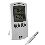 Digital Innenthermometer und Hgyrometer mit Min Max Funktion . Hygrometer , Innen Thermometer mit Aussen Fühler / Sensor Wasserdicht