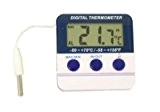 Digital Min Max Innen Thermometer mit Außenfühler . Fühler Kabel ca. 1,8 Meter , Sensor Wasserdicht . Mit Alarm , ...
