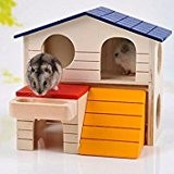 dingdangbell Pet Holz klein Animal Versteck Ratten Hamster Deluxe zwei Schichten Luxus House
