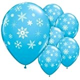 dkbees® Luftballons mit Disneys "Die Eisprinzessin"-Schneeflocken bedruckt (Anna/Elsa), blau, für Kindergeburtstag, Latex, 25 Stück
