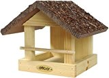 dobar 38120FSCe Vogelhaus klein aus Holz mit Rindendach, 20 x 22.5 x 18 cm