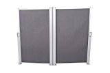 Doppel-Seitenmarkise 600x160 cm, anthrazit, Seitenmarkise für Ecklösungen, Sichtschutz, Sonnenschutz
