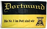 Dortmund Nr. 1 Fahne Flagge Grösse 1,50 x 0,90m mit Ösen - FRIP -Versand®
