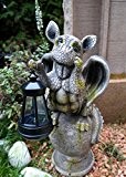 Drachenkind auf Kugel mit Solar Laterne Drache Figur Gargoyle Gartenfigur