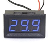 DROK® DC 12V Digital Thermometer -50 ~ 110 ℃ Temperatur Detektor LED-Anzeige Test Temperature Sonde mit Temperaturfühler (Blau)