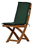 Dunkelgrüne Sitzauflage für Garten-Stühle & Klappstühle, 88 x 40 cm | Premium Polster-Auflage aus lichtechtem Dralon ✓ Maschinen-waschbares Stuhl-Kissen für ...