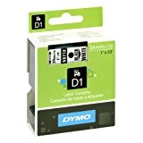 Dymo S0720930 D1-Etiketten (Selbstklebend, für den Drucker LabelManager, 24 mm x 7 m Rolle) schwarz auf weiß
