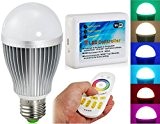 E27 6W 85-265V 500LM RGB LED Light Bulb Kit mit Fernbedienung & Smartphone WiFi (weiß)