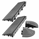 Eckstücke 12 Stück | grau | passend zu Terrassenfliesen Paving | praktisches Klicksystem