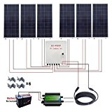 ECO-WORTHY 1000W 1KW Polycrystalline off Grid Solar Panel Kit: 6pcs 160W Poly Solar Panels + 45A Charge Controller + 50Ft ...