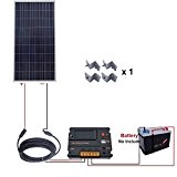 eco-worthy 160 W Polykristalline Off Grid Akku laden Solar Power Kit: 1 160 W Poly Solar Panel + 20 A Auto Switch LCD intelligente ...