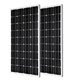 ECO-WORTHY 200 Watts Solaranlage 12 V - 2 x 100W Solarpanel Monokristallin Solarmodul Photovoltaik Ideal zum Aufladen von 12V 24V ...