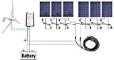 ECO-WORTHY 24 Volts 1KW Wind Solar Panel System: 1pc 12V/24V 400 Watt Wind Turbine Generator + 6pcs 12V 100 Watt ...
