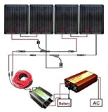 ECO-WORTHY 360W 24V Solarladeregler Powered System:4 pc panels + controller Off-grid Power for caravan Garden boat