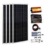 ECO-WORTHY 400 Watt 24V Solar Panels Kits: 4pcs 100W Polycrystalline Solar Panel + 20A Battery Regulator Charge Intelligent Controller + ...
