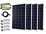 ECO-WORTHY 400W Polycrystalline 4pcs 100w Solar Panel Kit Off Grid Tie for 12v and 24v Battery Charging (30A PWM)