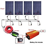 ECO-WORTHY 400W Solar Powered System Off Grid: 4pcs 100W Poly Solar Panel + 1000W Pure Sine Wave Inverter + 45A ...
