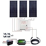 ECO-WORTHY 500W Solar Panel Kit: 3*160W Solarmodule With Solarkabel + 45A Laderegler + PV Kombinierer +MC4 Kabel