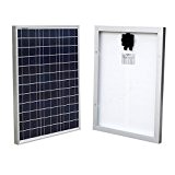 ECO-WORTHY 50W Solarmodul 12V Solarpanel - Polykristallin Photovoltaik Offgrid Power Camping Caravan Garten