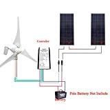 ECO-WORTHY 700W 12 /24V Wind - Solar System: 400W Wind Turbine Generator + 2 pcs 150W Solarpanels + Controller