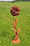 Edelrost Blume "Pusteblume" am Stab mit Standplatte 130cm