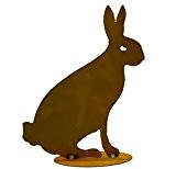 Edelrost Hase sitzend - Osterhase als rostige Gartendeko Tischdeko aus Metall