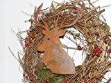 Edelrost Hirsch, rostiger Hirschkopf für die Weihnachtsdeko