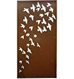 Edelrost Paravent Vogelschwarm "Flock of Birds"H200cm, B 100cm, Stäbe inkl.