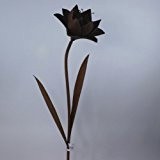 Edelrost Pfeifenblume Blume Dekoblume Gartenstecker Rostdeko, 125 cm