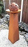 EDELROST - Stele inkl. Schale - Säule Skulptur Pflanzsäule 123 cm Garten Eisen Rost