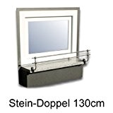 Edelstahl Fensterbank-Doppel- Halterung, 130 cm, für Stein-Fensterbänke - (D-SFB30/120cm)