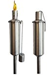 Edelstahl Gartenfackel - Höhe 115 cm - 1er gerade Form - rostfreie Öllampe