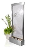Edelstahl-Wasserwand mit Glasfenster und Beleuchtung (1,75m)