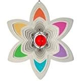 Edelstahl Windspiel - Flower 200 - inkl. Haken mit Kugellagerwirbel (Rainbow)