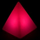 Edle LED Leuchtpyramide Leuchtobjekt 28 cm multicolor RGB mit Farbwechsel und Fernbedienung aufladbar wasserfest Innen Außen IP65 Gartenpyramide Pyramidenleuchte Pyramide ...