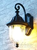 Edle Wandlampe für Hof und Garten Außenleuchte in schwarz IP23 E27 230V Wandleuchte