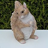 Eichhörnchen Dekofigur Gartenfigur Tierfigur wetterfest Herbstdekoration braun