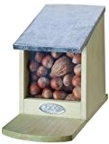 Eichhörnchen Futterhaus, Futterstation, Eichhörnchenhaus, klappbarer Metalldeckel, ohne Nüsse, ca. 12 cm x 17,5 cm x 22,5 cm