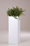Einzel Zink Blumenkübel "Block" 80 cm, Weiß, inkl. Bewässerungsystem