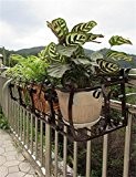 Eisen-Geländer Blumentopf Regale, hängende Pflanze Regal, Wand-Blumen-Regale für Balkon ( farbe : Bronze , größe : L-76cm )
